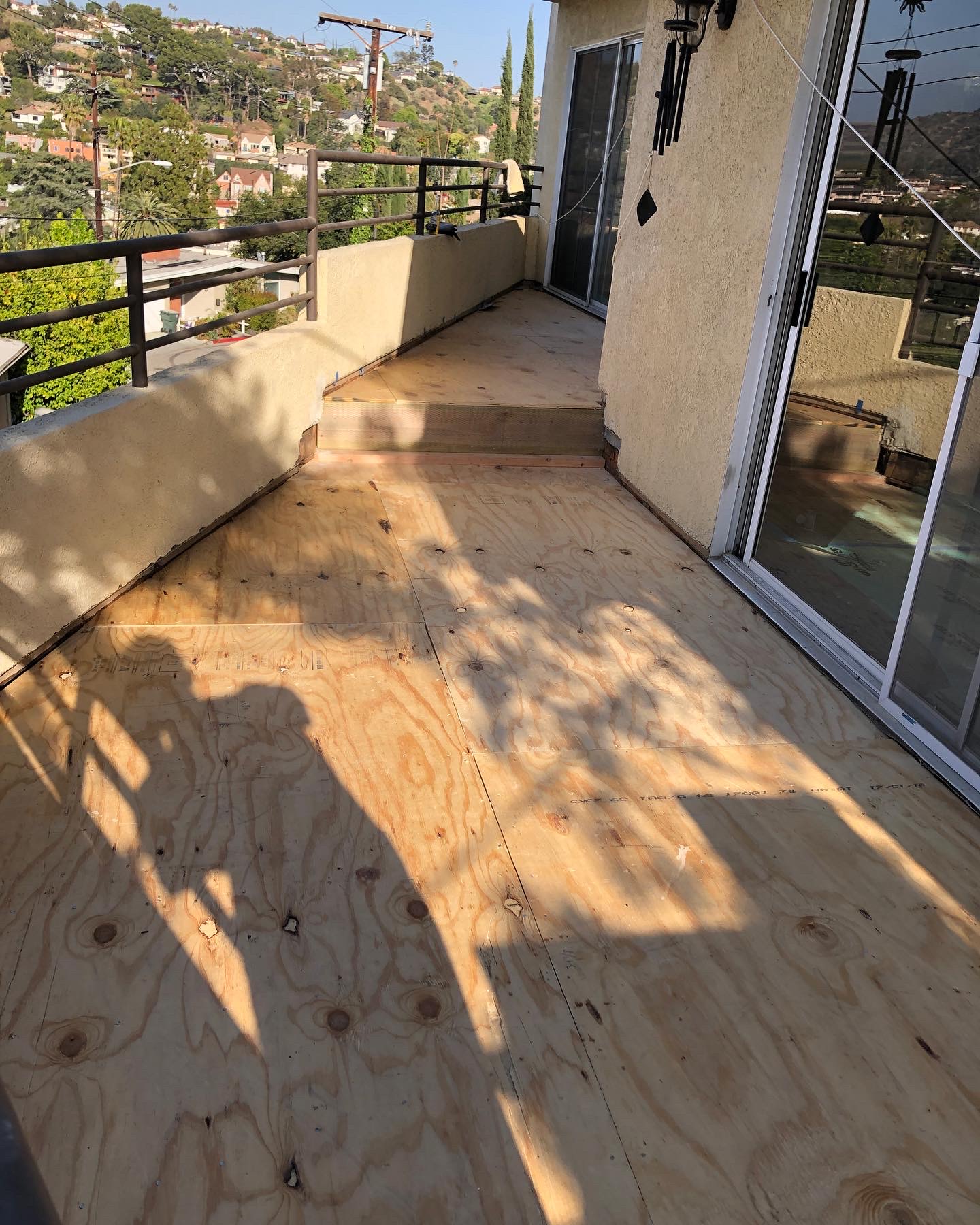 Balcony deck preparation during restoration