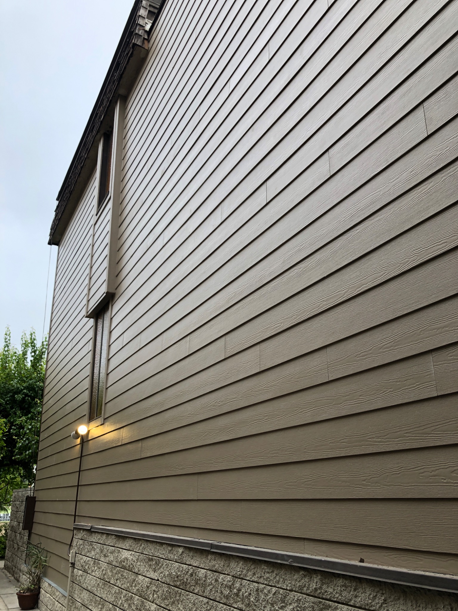 Completed siding installation detail